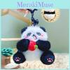 Adorable Cartoon Floral Panda Plush Keychain Soft Keyring Accessory For Gifts