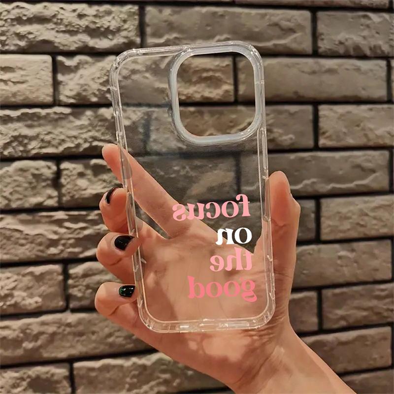 

Чехол для телефона для iPhone 16 15 14 13 12 11 Pro Max XS X XR 7 8 Plus SE 2022 с розовой надписью Вдохновляющий эстетичный дизайн Чехол iPhone SE (2020)