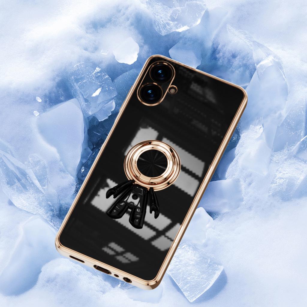 Für Samsung Galaxy A06 4G Hülle mit Astronautenring-Ständer 6D Galvanisierte TPU-Handyhülle