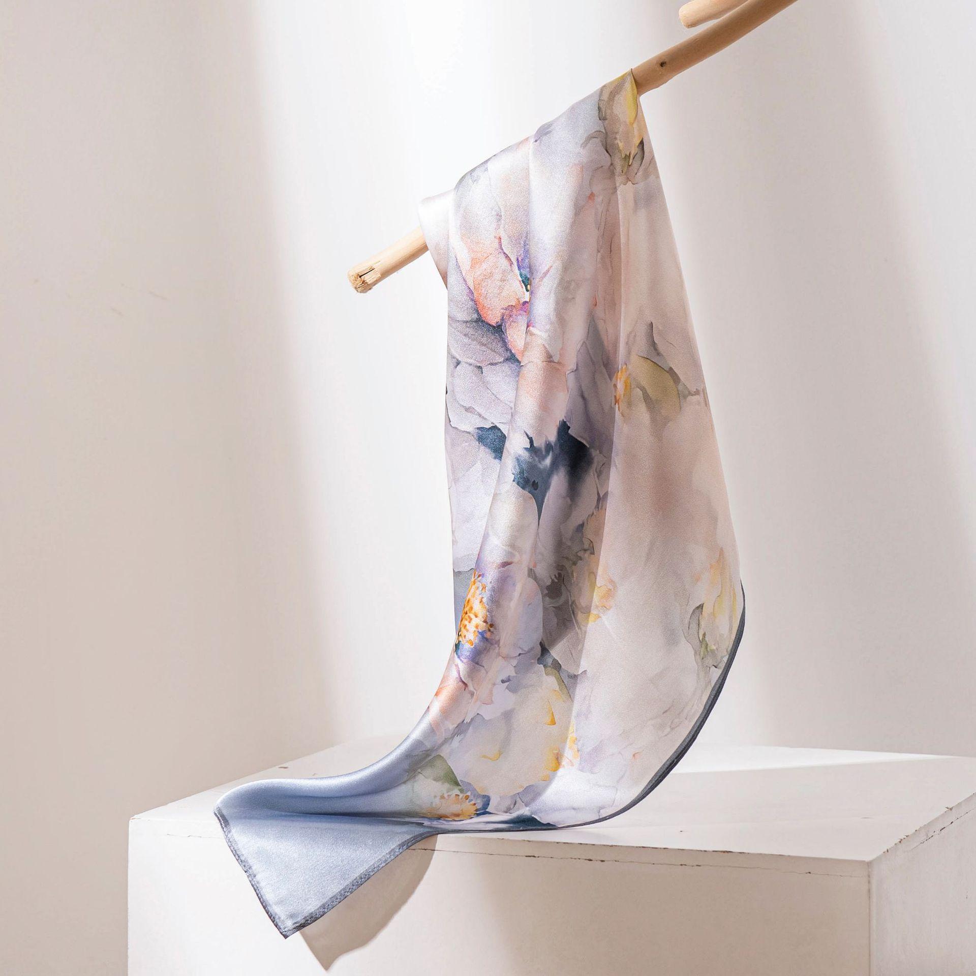 53*53 см 100% шелковица шелковая квадратный шарф масляная живопись роскошные шарфы — фото 17