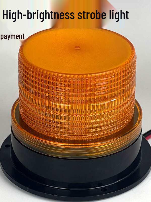 12V/24V High-Brightness Forklift Warning Strobe Light with Rotating Function Wired Yellow 30 LEDs (Rotating)