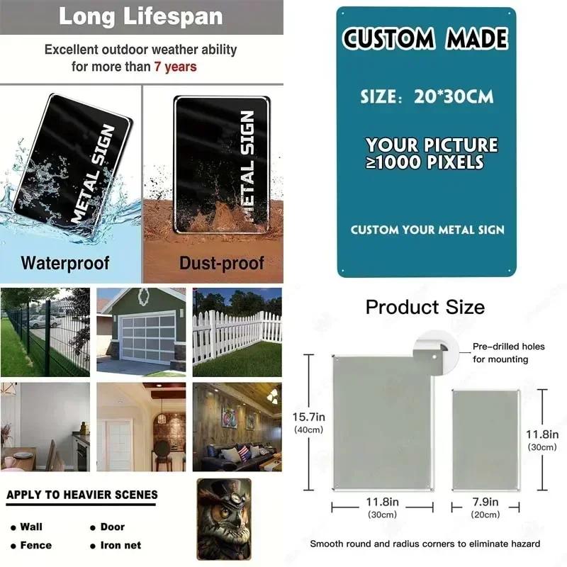 Life Calendar Timeline Motivational Quotes Metal Poster Accessories for Home Decor Items Metal Tin Signs for Wall Art Decoration