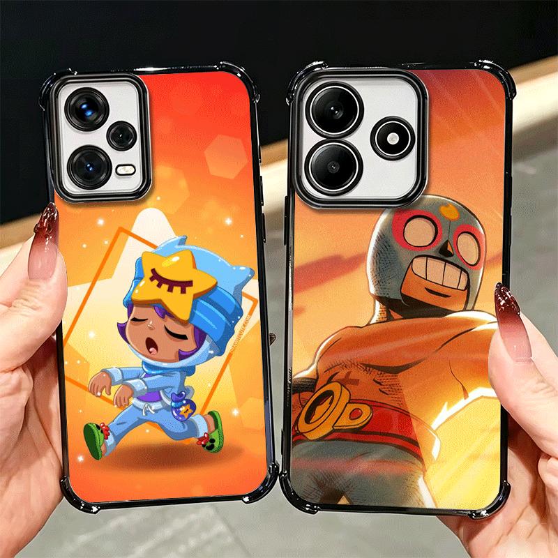 Cartoon Game Stars Soft Phone Case For Xiaomi Redmi Note 14 15 Pro Plus 13 12 11S 11T 5G 10 9S 9 Plating Anti-Fall Fundas