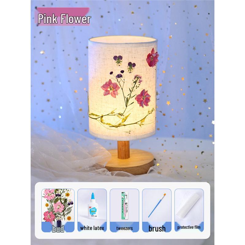 Dried Flower Embossed Table Lamp DIY Kit - Creative Gift for Team Building and National Day Festivities