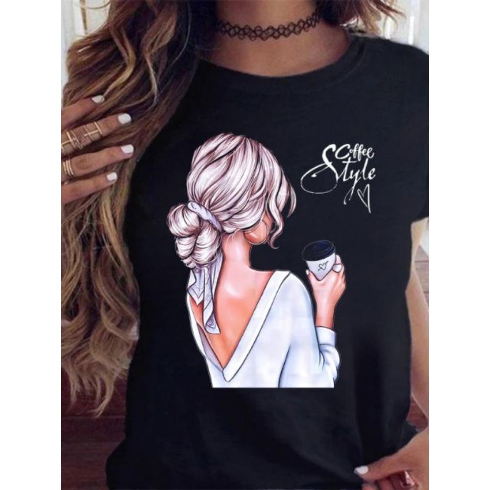 Maycaur Hot Sales Printed Female Tshirt Women Fashion Graphic Printed T-Shirt Harajuku Korean Style Short Sleeves Clothes Female