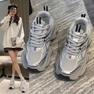 Daddy Shoes 22 Spring and Summer New Thick-soled Non-slip Heightening Mesh Breathable and Lightweight Sports and Leisure Shoes