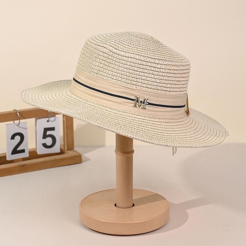 

Летняя новая шляпа от солнца и солнцезащитная шляпа из соломы детская модная и с изысканным чувством делает лицо маленьким шляпа из соломы рафия для улицы складная One Size