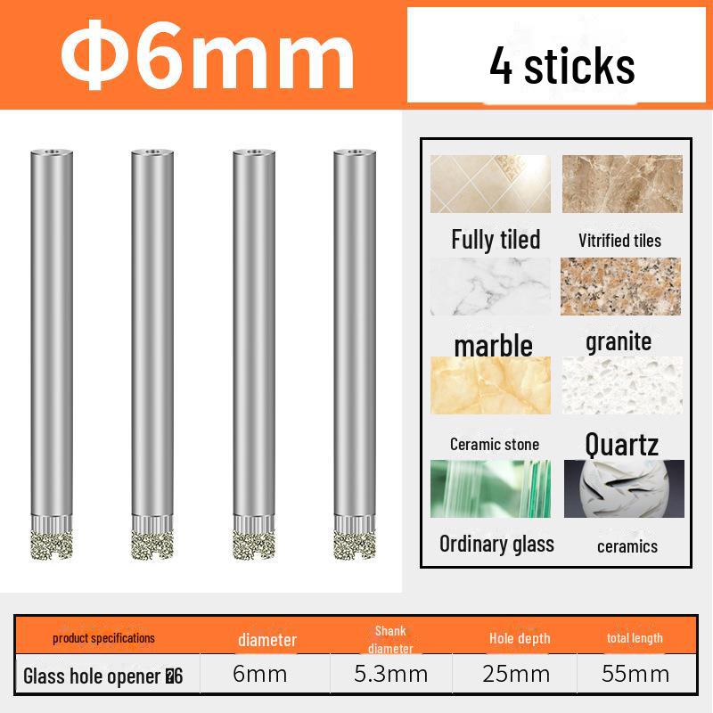 

Алмазное сверло Green Forest для плитки, стекла и мрамора 6mm 4pcs