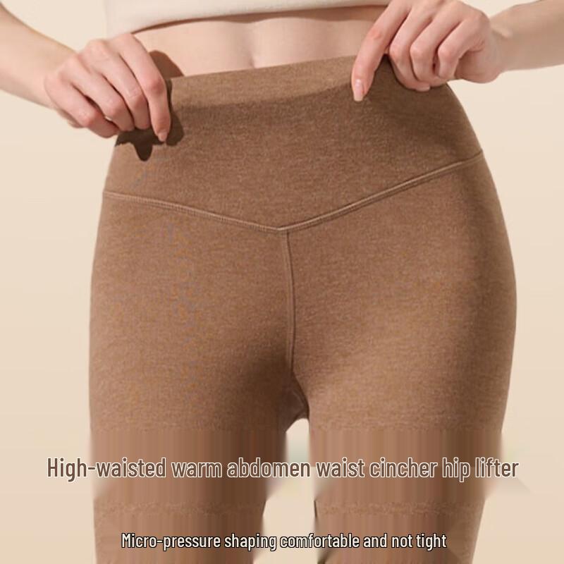 Women's Seamless High-Waist Cashmere-Silk Blend Thermal Leggings