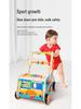 Baby Wooden Push Walker with Building Blocks, Xylophone, Puzzle, and Matching Toys