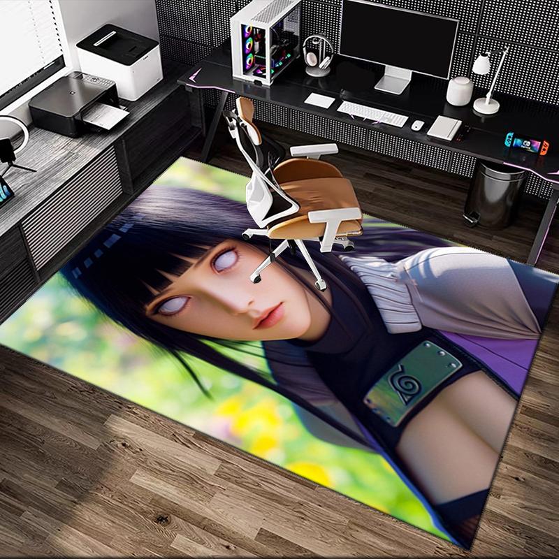 Naruto Carpet, Non-slip Office Chair Rug, Digital Print Home Area Rug, Unique Festival Decorations