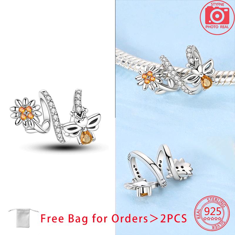 Originale Kupferanhänger Sonnenblume Biene Herz Liebe Wabe Gold Zirkon Bienenperlen Anhänger Passend für Armband für Frauen DIY Feines Geschenk