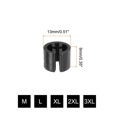 PATIKIL Hanger Markers, S/M/L/XL/2XL/3XL Sizes, Fits Hanger Rods, for Color-Coded Clothes, Black, 120 Count