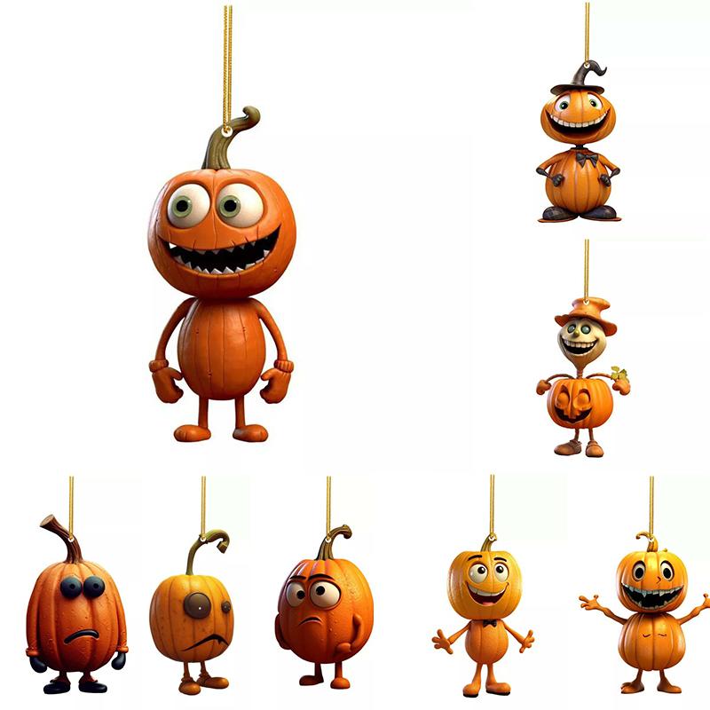 10 st Halloween pumpa träd prydnad bil dekorationer fest hängande dekorationer