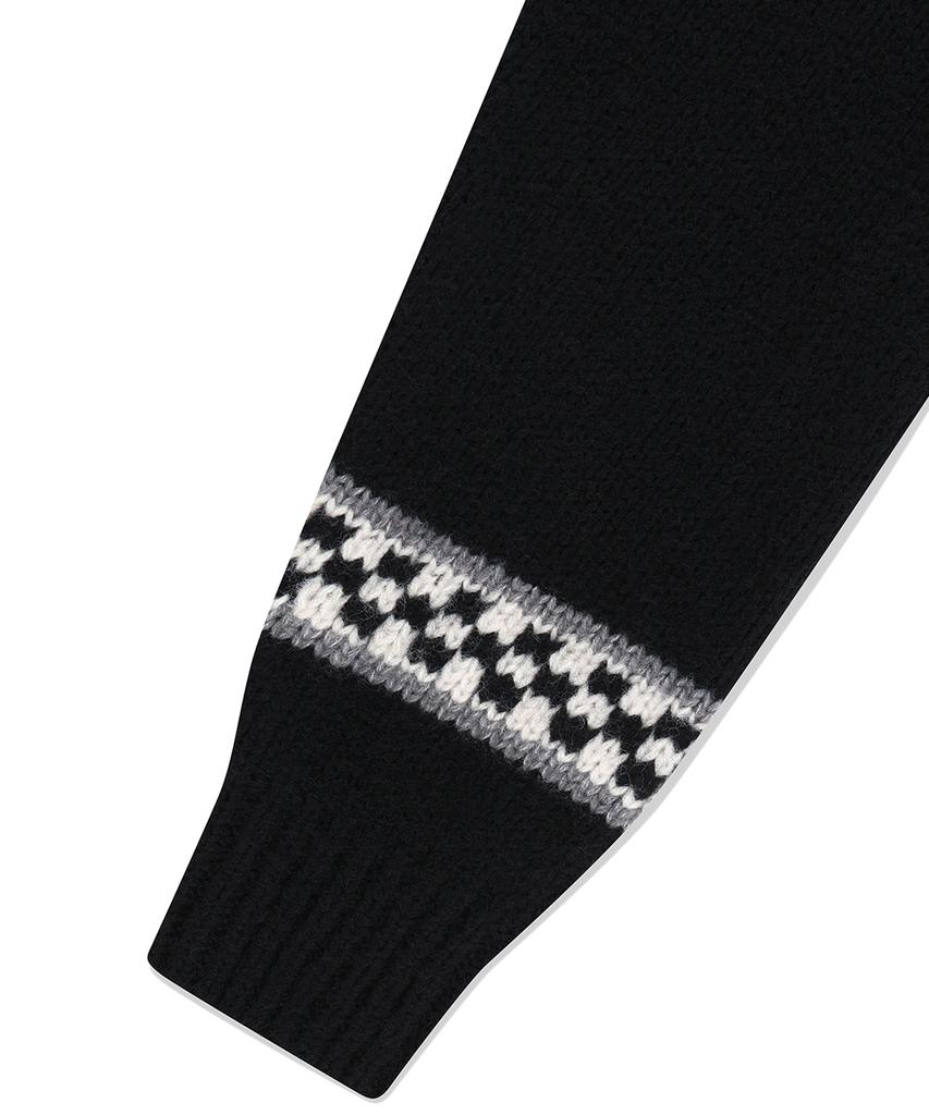 Mahagrid Skull Cowichan Knit Sweater Black(Mg2Efmk690A)