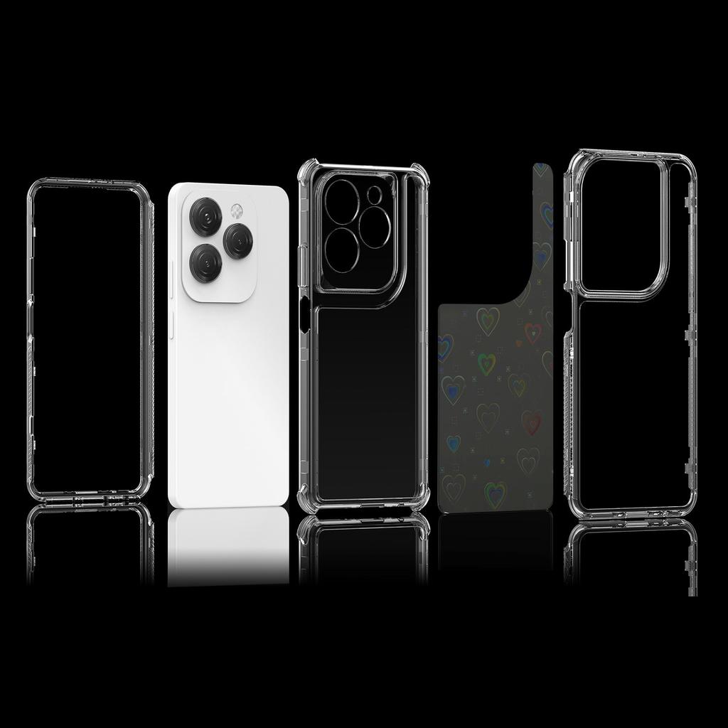 Clear Case for TECNO Spark 20 Pro/Infinix Hot 40 X6836/Hot 40 Pro X6837 Precise Cutouts Acrylic TPU Phone Cover with Laser-printed Film