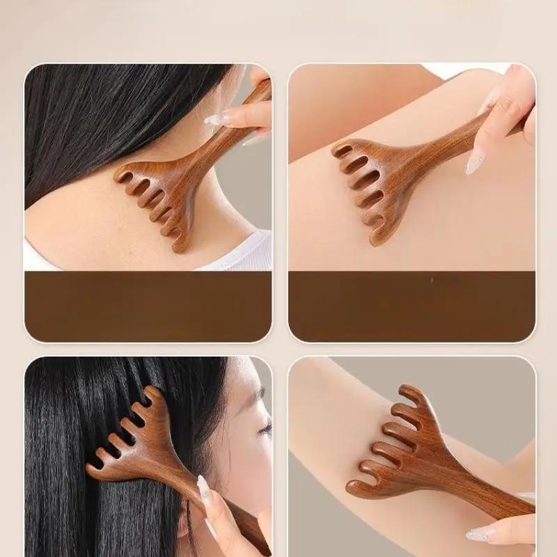 Six-Claw Massage Comb Deer Antler Scraping Massager Whole Body Scalp Promote Blood Circulation Relaxation Body Tool