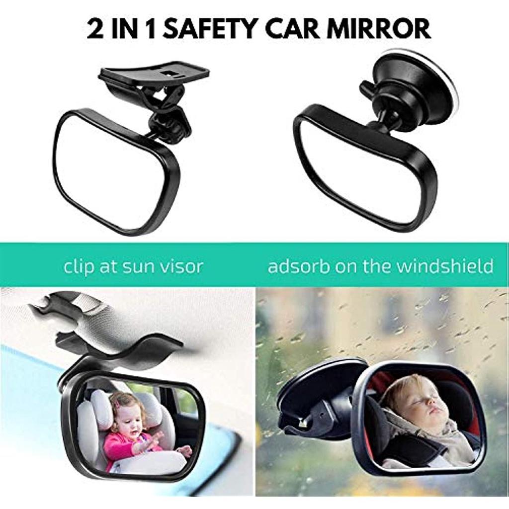 Baby-Rückspiegel, 2 Stück, Monitor, Babyspiegel, Autospiegel für Baby-Rückspiegel, Sicherheit, Auto-Babyspiegel, unzerbrechliches Glas, Sicherheit, 360 ° drehbar