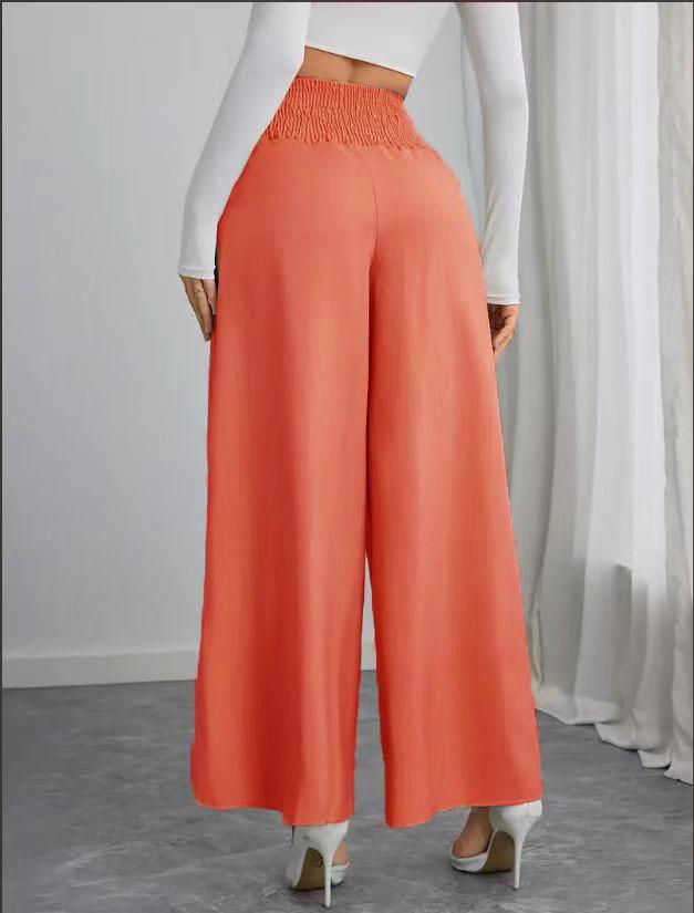 2025 High-Waisted Slimming Chain Ruched Wide-Leg Pants for Spring and Autumn