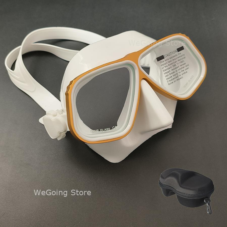 

Top Level Aluminium Free Diving Goggles Mask Alloy Small Volume Snorkeling Mask Diving Glasses Pack In Black Box Lightweight Design золотой