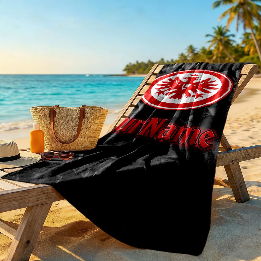 Eintracht Frankfurt Customize Your Name Beach Towel Super Soft Absorbent Ideal For Travel Outdoor Swim Pool Yoga Surf Camping Hiking Gym Gift Holiday