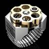 Steampunk Russian Roulette Gun Rings Chic Fashionable Double Color Eye Catching Statement Cool Men Male Jewelry Birthday Punk Gathering Party Event