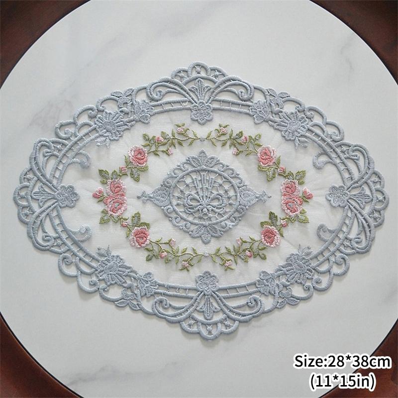 Ins Lace Table Cloth Decoration Tablecloth Embroidery Cup Pad Coaster Aesthetic Lace Cloth Tabletop Decoration Home Decor