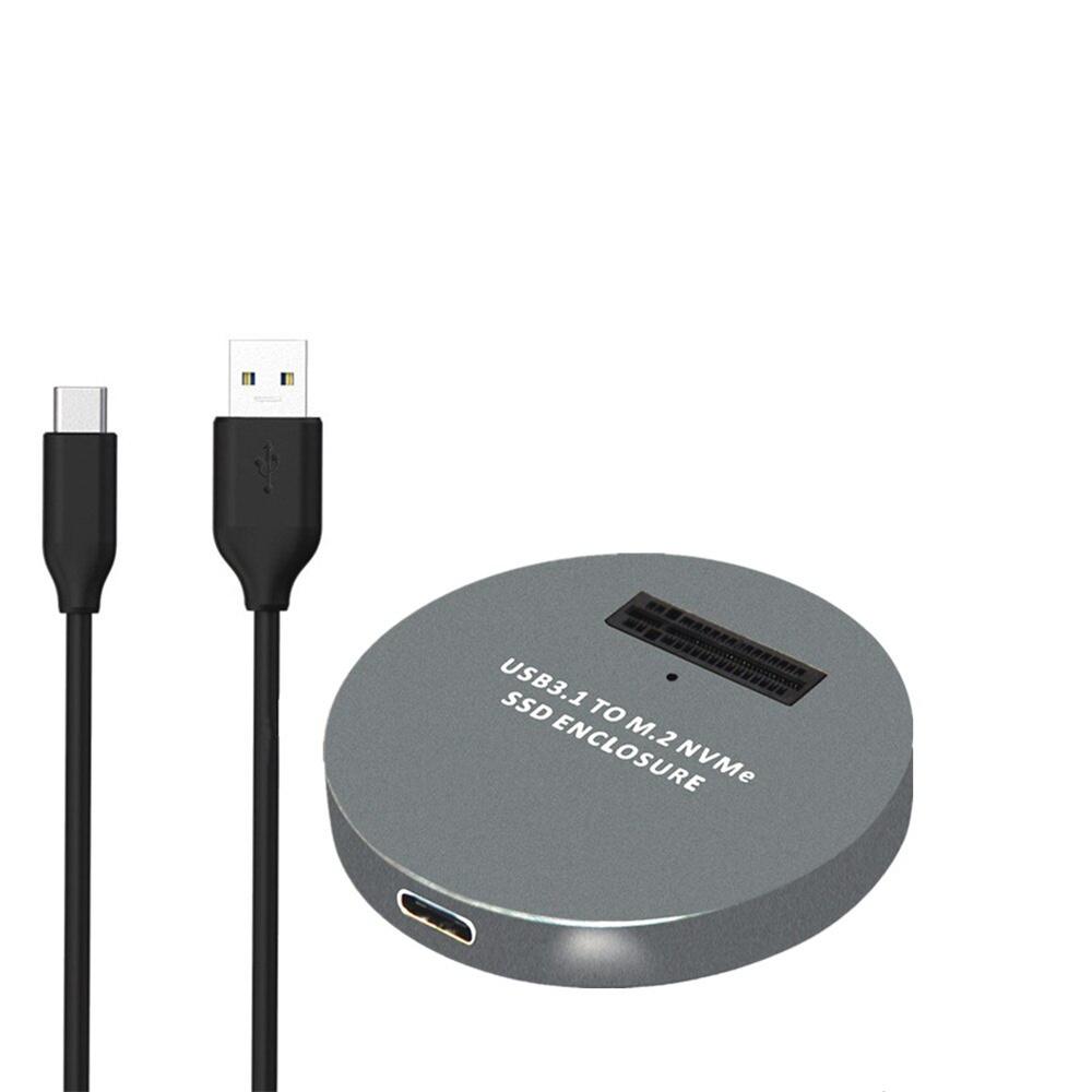 

Solid state drive box with A-C cable gray