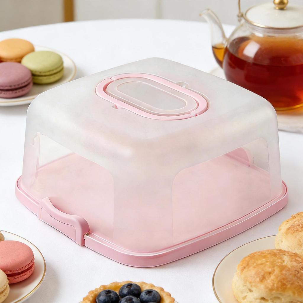 Portable Cake Box 10 Inch Packaging Box Refrigerator Storage Container for Fruits Vegetables Home Outdoor Camping Tool