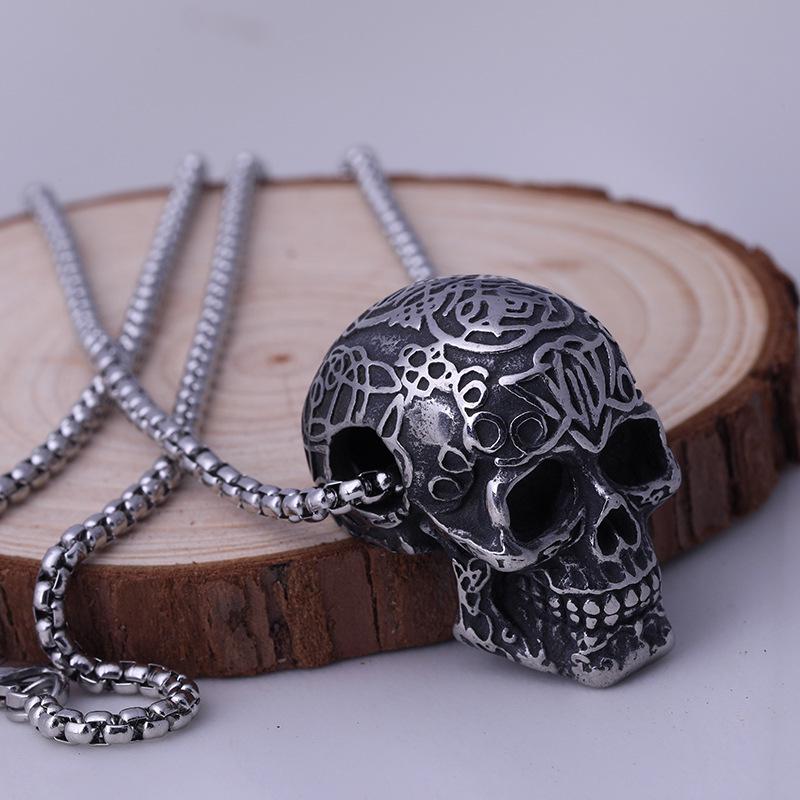

Ghost Skull Hip Hop Necklace - Ancient Titanium Steel Trendy Men s Pendant