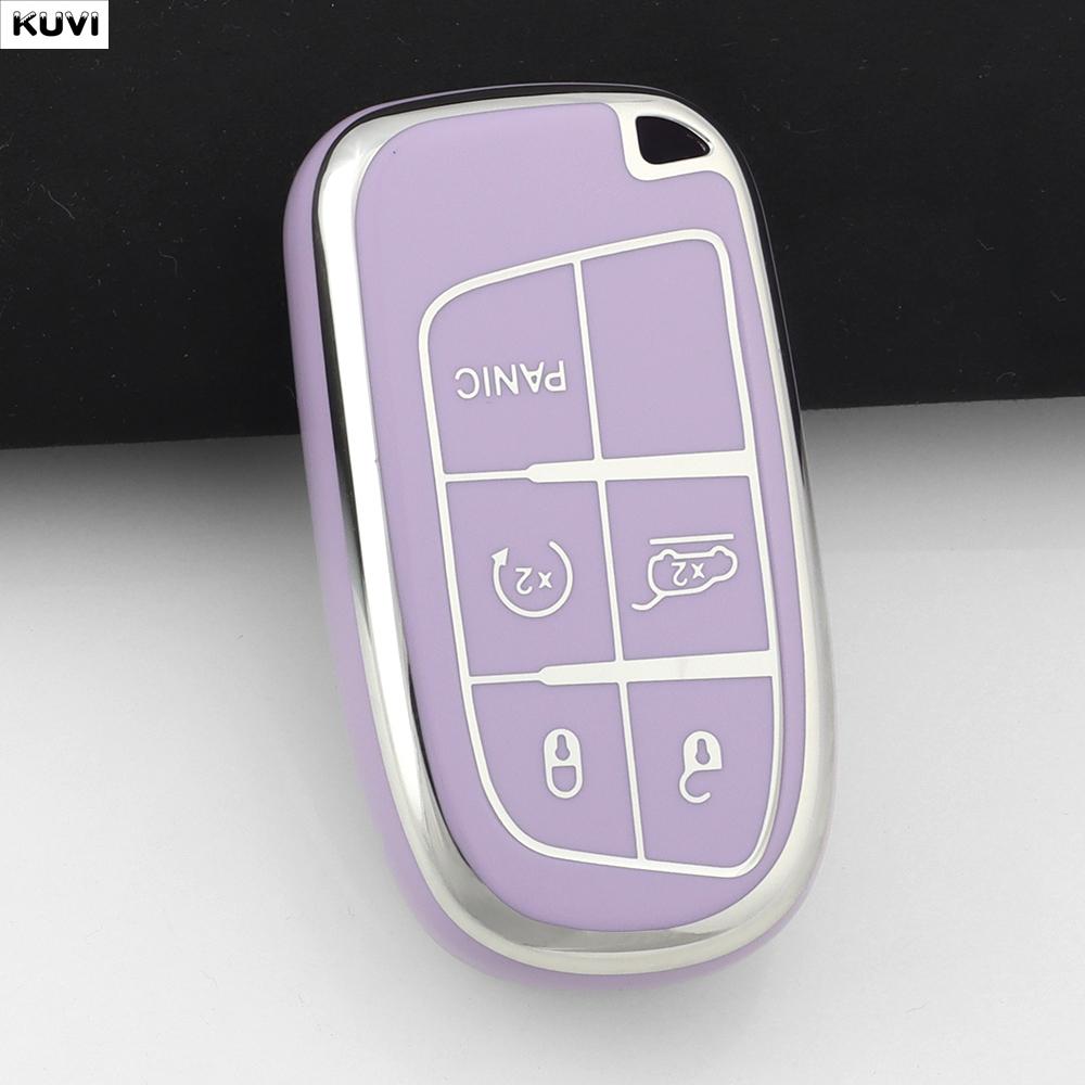 Fashion Tpu Car Key Case Cover For Jeep Renegade Frand Cherokee Dodge Journey Charger Chrysler 200 300 300 5 Buttons Protector
