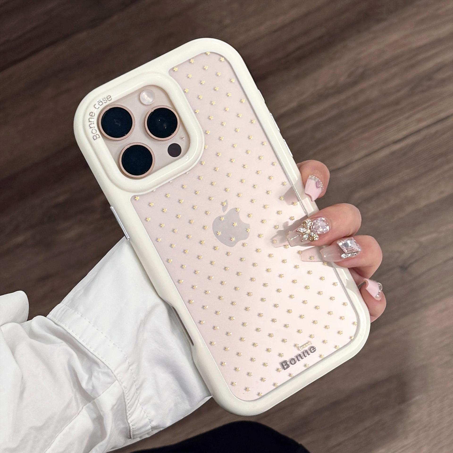 

Simple Little Star Suitable for IPhone16promax Apple 15 Mobile Phone Case 13 Personality 14 Acrylic 12 Anti fall 12pro max(6.7)
