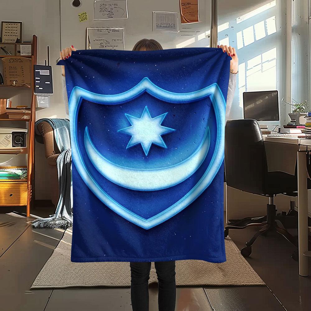 1PC Portsmouth Football Club Patterned Flannel Blanket Suitable For All Seasons for Home Decor Warmth and Comfort Gifts Holiday Present