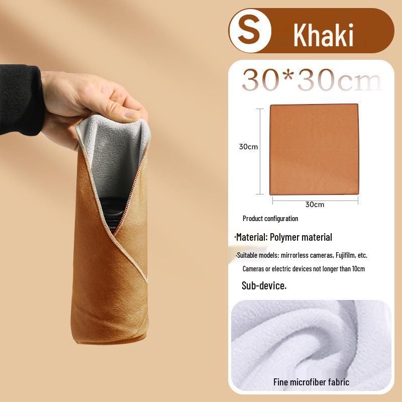 Pleated Self-Adhesive Camera Lens Bag with Protective Inner Lining for Mirrorless Cameras