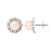 Boucles d'Oreilles - - Corolle - Perles de Culture d'Eau Douce Rose - Argent 925 - AAA+