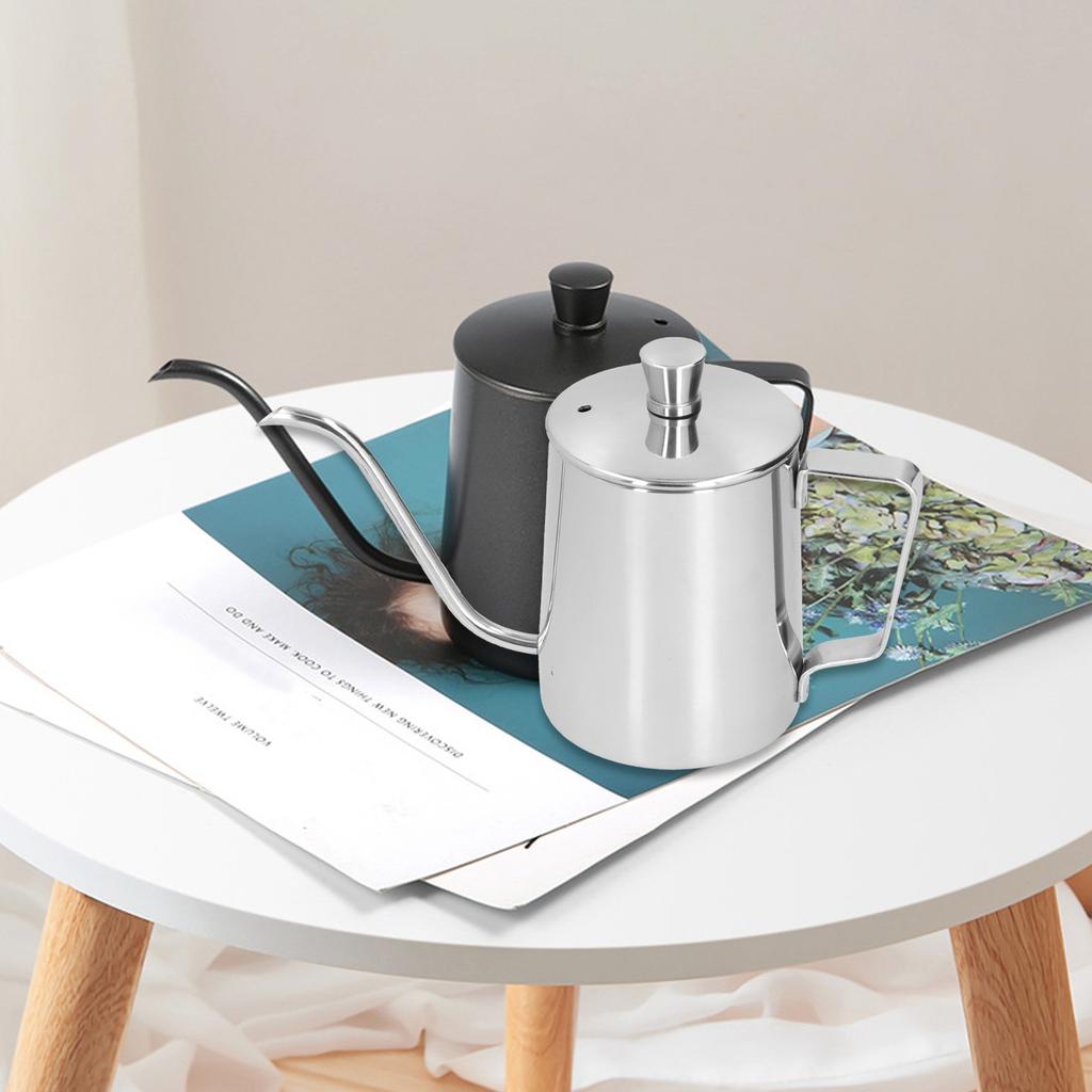 350ml PTFE Coffee Kettle with Lid 304 Stainless Steel Pour Over Coffee Pot for
