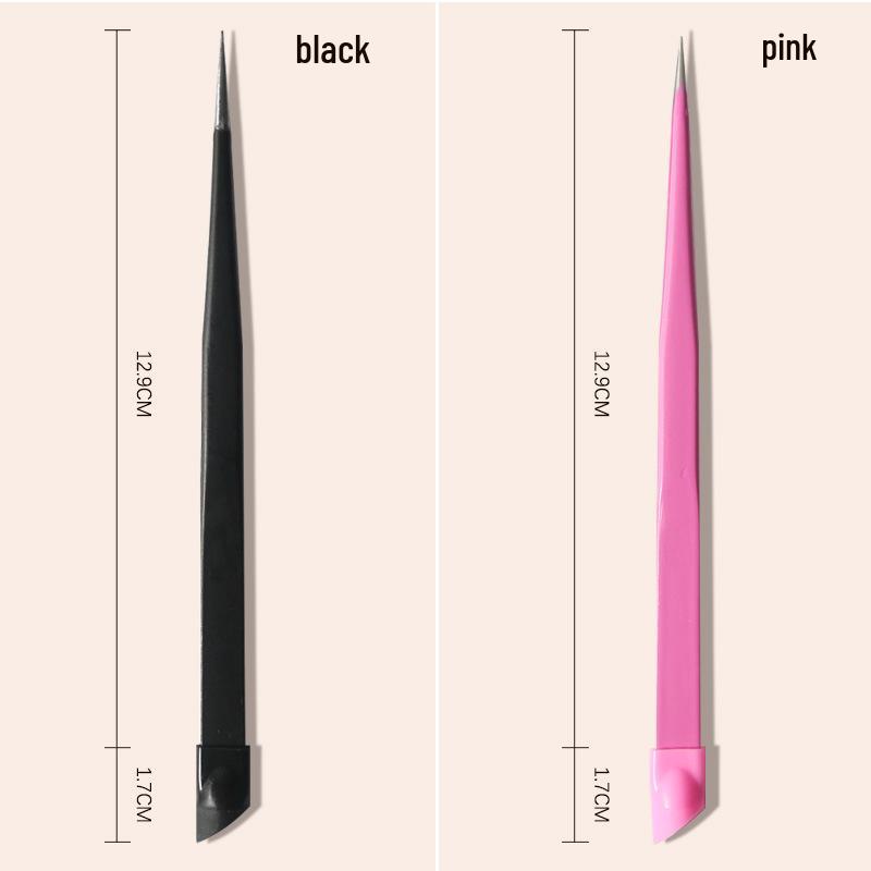 Double-Headed Tweezers and Silicone Stick for Nail Stickers - Japanese Manicure Tool
