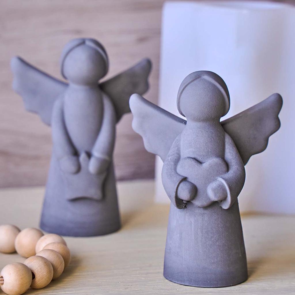 3D Cute Angel Silicone Candle Mold DIY Hand Held Love Star Girl Ornaments Making Soap Plaster Resin Molds Home Decor Craft Gifts