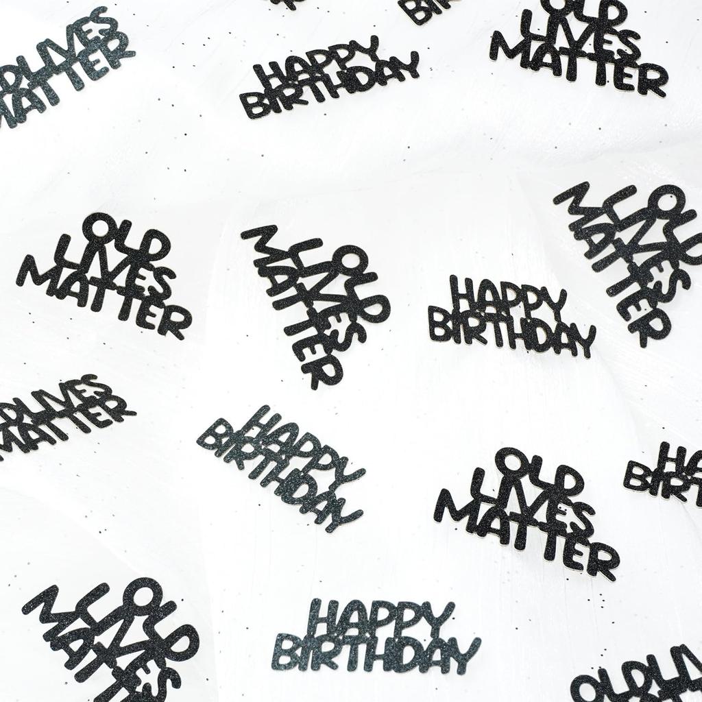 Old Lives Matter Happy Birthday Confetti, Glitter Black Funny Birthday Table Scatters, OLD LIVES MATTER Sprinkling Decorations for Men Women 30 40 50