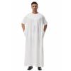 Men's Short Sleeve Muslim Robe Ethnic Style Traditional National Costume Loose Casual Long Gown Daily Wear Arabian Robe