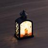 Classic City Retro LED Candlestick with Battery-Warm Light Alloy Ornament