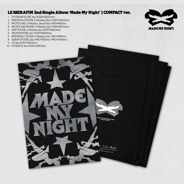 LE SSERAFIM - 2ND Single album [MADE MY NIGHT] COMPACT VER. random