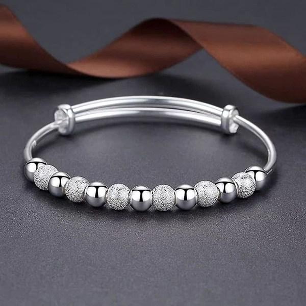 925 Sterling Silver Bracelet, Unique Design, Adjustable, for Women, Silver