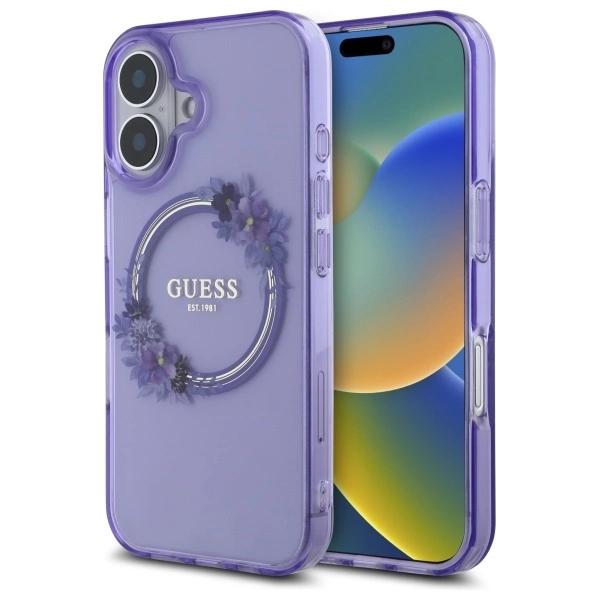 Guess Guhmp16Shfwfcu Iphone 166.1 Fioletowy/Purple Hardcase Iml Flowers Wreath Magsafe