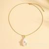 Hetian Jade Water Drop Necklace Women'S Light Luxury Retro Court Style Temperament Inlaid Flower Accessories