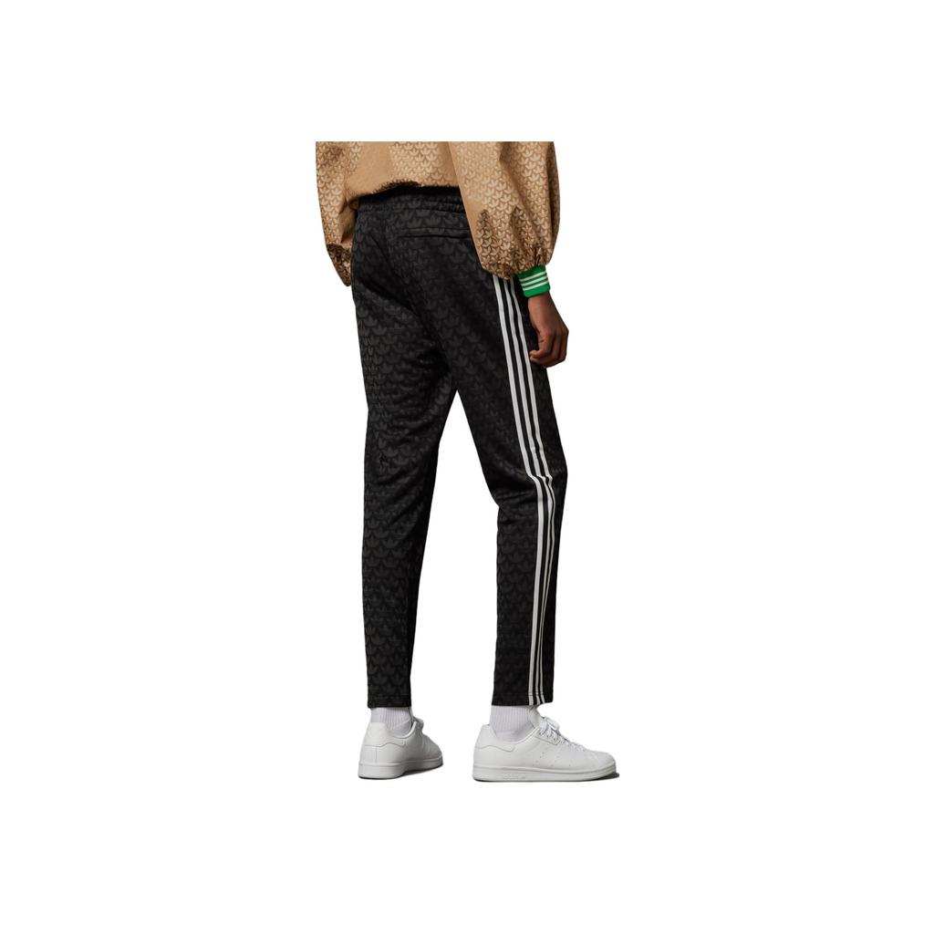 Adidas Originals Trefoil All Over Print Casual Pants Men Bottoms Black IP6985