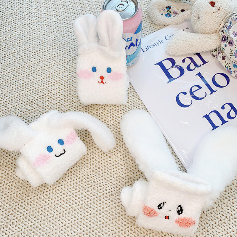 3D eared rabbit winter ultra-fine fiber sleep socks in a mountain shape