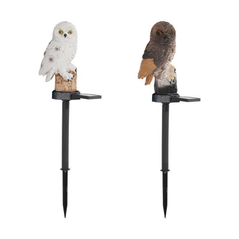 Decorative Brown Owl LED Garden Stake Lights (2-Pack)