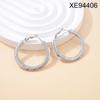 Geometric Embossed Titanium Steel Stud Earrings for Women