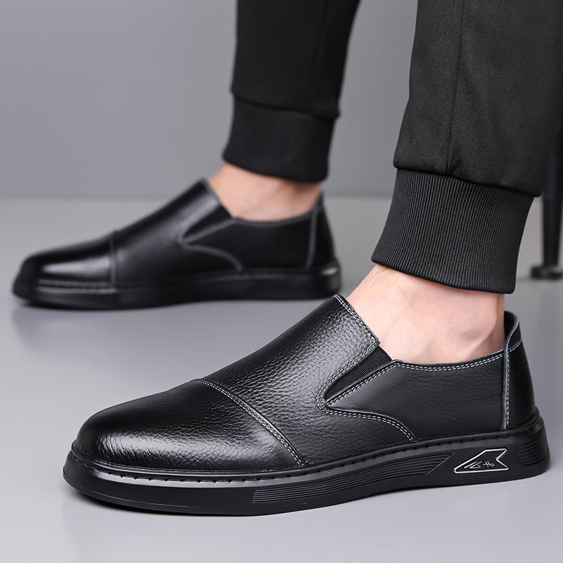 Men'S Genuine Cow Leather Shoes Business Casual Shoes Social Shoe Male Formal Shoes Official Cowhide Footwear Clothing Office